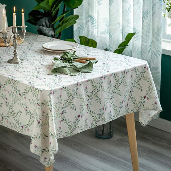 Red Barrel Studio® Table Cloths Floral Print Linen Rectangle Tablecloth
